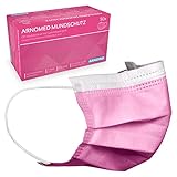 ARNOMED Masken Medizinisch 50x, Masken in Rosa Pink, OP Masken CE zertifiziert,...