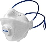 iMask 10x FFP2 Maske mit Ventil | Staubmasken Atemschutz Feinstaub | Faltbare Einwegmaske...