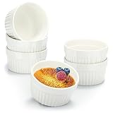 COM-FOUR® 6x Soufflé Förmchen - Creme Brulee Schälchen aus Keramik - Ofenfeste...