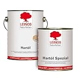 LEINOS Holzöl 2,5 l im Set mit Hartöl Spezial 750 ml als Finish | Farbloses Möbelöl...