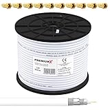 PremiumX 100m SAT Koaxial Kabel 135dB 4-fach SAT Antennenkabel Koaxialkabel Koaxkabel...