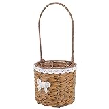 Uonlytech Miniatur Rattan Korb Obstkorb Geflochtener Blumenkorb Mini Weidenkorb mit Henkel...