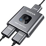 HDMI Splitter HDMI Switch,GANA 4K@60Hz Aluminium Bidirektional HDMI Switch 2 In 1 Out oder...