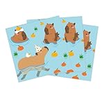 Ovanda Capybara Servietten Kindergeburtstag, 24 Stück 33x33cm party deko Servietten,...