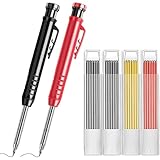 Zimmermannsbleistift mit Anspitzer,Tieflochmarker Set,Markierstift mit 24...