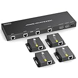 VEDINDUST HDMI-Splitter-Extender, 4k30Hz, 1 in 5 Ausgänge, 50 m über Cat5e/6/7, HDMI...