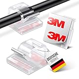 MYMIND® Kabelhalter selbstklebend [3M KLEBER] 50 Stück Indoor & Outdoor - Kabelclips...