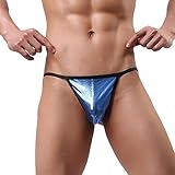 BIISDOST Herren Kunstleder, Thong Underpant Brief Boxershorts Männer Schwarz