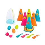 B. 62243474918 Toys Wurfspiel, Ringwurfspiel mit Kegeln und Eierlauf Spiel – Garten,...