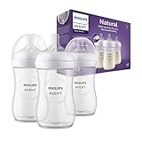 Philips Avent Babyflaschen Natural Response – 3x Babyflaschen, 260 ml, für Neugeborene...