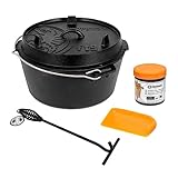 Petromax Dutch Oven Set - 4-teiliges Feuertopf-Set: Feuertopf ft9-t, Deckelheber,...