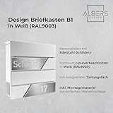 AlbersDesign - Personalisierter Design Briefkasten individuell mit Name/Weiss (RAL9003) -...