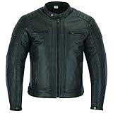 TEXPEED Motorrad lederjacke herren mit protektoren - Schwarz Winter/Sommer Gesteppt...