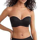 Damen Trägerloser Halbschale Nahtloser Sexy Push Up BH BH Komfort, Schwarz , O