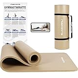 MSPORTS Gymnastikmatte Premium inkl. Tragegurt + Übungsposter + Workout App I...