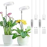 Cieex 2 Stück Pflanzenlampe Led Vollspektrum, Pflanzenlicht mit Timer, Grow Light mit USB...