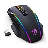 RisoPhy Gaming Maus Kabellose RGB,2.4G/USB-C/Bluetooth Maus mit 8 Programmierbare...