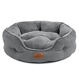 Bedsure Katzenbett waschbar Katzen Bettchen - 51x48x15cm Katzen Bett grau mit zweiseitig...