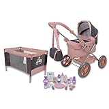 509 Crew Little Swan Puppenkinderwagen, 18-teiliges Kombi-Spiel-Set, ab 3 Jahren