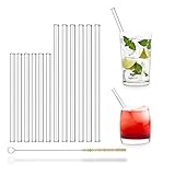 Glasstrohhalme 6x 20 cm & 6x 15 cm Strohhalm aus Glas - Budget Line - Wiederverwendbar -...