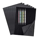 100 Blatt Kohlepapier mit 5 Stck Prgestift Set, Schwarzem Transferpapier, Blätter Carbon...