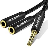 SUCESO Audio Klinke Y Splitter Adapter 3.5mm Stecker auf Buchse Headset Stereo Aux...