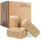 30kg RUF Hartholz Briketts Buche & Eiche Holz - Nachhaltige Holzbriketts ohne Bindemittel,...