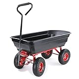 RAMROXX 37949 Transportwagen Gartenwagen Schubkarre Handwagen Kippfunktion 250 kg Schwarz...