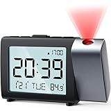 MeesMeek Projektion Digitaler Wecker: Digital Alarm Clock mit Temperatur Datum 12/24H...