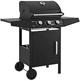 Juskys BBQ Gasgrill Louisiana 3 Brenner 8,1 kW - Gas Grillwagen inkl. Grillrost, Deckel -...