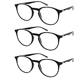 Mini Brille 3 Stück Set Klassische Nerd Anti Blaulicht Brille, Lesebrille mit Großen...