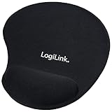 LogiLink ID-0027 Mauspad mit Silikon Gel Handauflage, schwarz