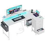 VERMESS L-förmiger Gaming-Schreibtisch mit 4 Schubladen, 160 cm, wendbar,...