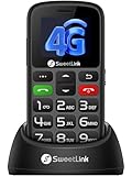 SweetLink S2-4G Seniorenhandy mit 4G LTE, 1400mAh Akku & SOS-Taste - Dual SIM, 1,77 Zoll...