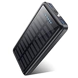 HETP Power Bank 30800mAh, 15W 3.0A USB C Output & Input Solar Powerbank,3 Outputs Externer...