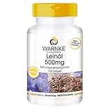 Leinöl Kapseln - pflanzliche Omega 3-6-9 Kapseln - hochdosiert - Flaxseed Oil 500mg - 100...