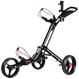 COSTWAY Golftrolley, Golftrolley 3 Rad Klappbar, Golf Trolley, Golfwagen Klappbar, Golf...