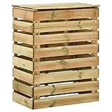 Komposter aus Holz | BxTxH 80x50x100cm | Kiefernholz Lattenrost | Gartenkomposter...