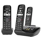 Gigaset AS690A Trio - 3 Schnurlose DECT-Telefone mit Anrufbeantworter - kontrastreiches...