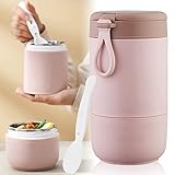 AVCXEC Müslibecher to Go Becher, 800 ml Doppelschicht Müslibecher mit Löffel für...