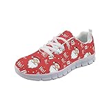 Howilath Weihnachtsschuhe Santa Cluas rote Sportschuhe Bequeme Trainer Ho Ho Ho Laufschuhe...