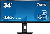 iiyama ProLite XCB3494WQSN-B5 Curved 86.4cm 34 Zoll VA LED-Monitor UWQHD HDMI DP USB3.0...