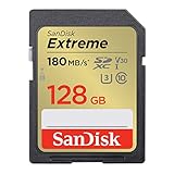 SanDisk Extreme SDXC UHS-I Speicherkarte 128 GB (V30, 180 MB/s Übertragung, U3, 4K UHD...