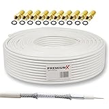 Premium X 25m SAT Koaxial Kabel 135dB 4-fach SAT Antennenkabel Koaxialkabel Koaxkabel...