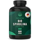 Bio Spirulina Presslinge - 600 Tabletten (500mg) Hochdosiert - 100% Reine Spirulina Algen...