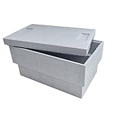 Climapor Transportbox Plus aus Styropor, grau - Volumen: 54,5 x 35 x 30 cm (32 Liter) -...