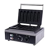 Waffeleisen Kommerziell, 1500W Edelstahl Waffelgerät 6tlg Waffeln, Am Stiel Waffelsticks...