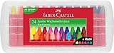 Faber-Castell 120034 - Wachsmalkreiden Jumbo 24er Box, inklusive Neon-Farben und Hautfarbe