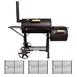 TAINO Yuma Massiver Smoker BBQ GRILLWAGEN Holzkohle Grill 90 kg 3,5mm inkl. 3er Set...