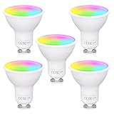 Fitop Alexa Glühbirnen GU10 Wlan Smart Lampe,4.7W Entspricht 50W,RGB 16 Millionen...